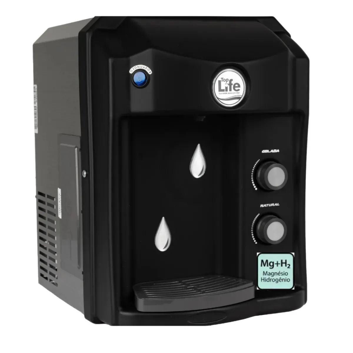 Filtro Purificador de Água Alcalina Ionizada Top Life HE OXI Mg+ Preto 127V